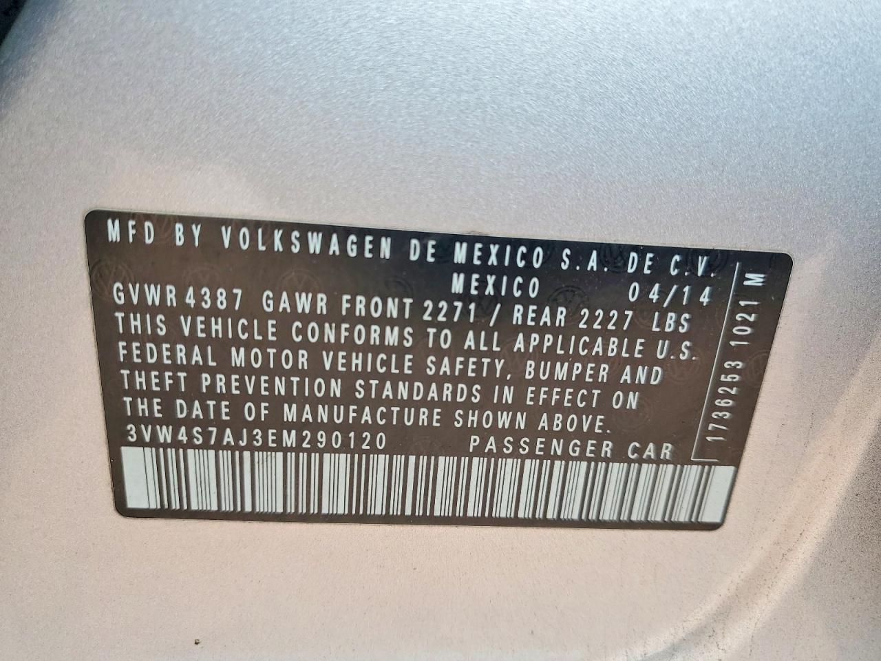 2014 VOLKSWAGEN JETTA