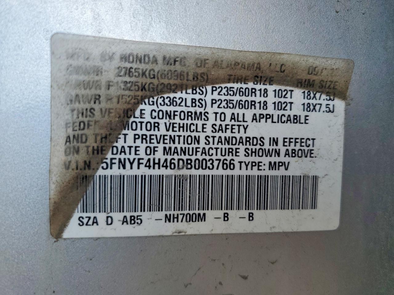 2013 HONDA PILOT