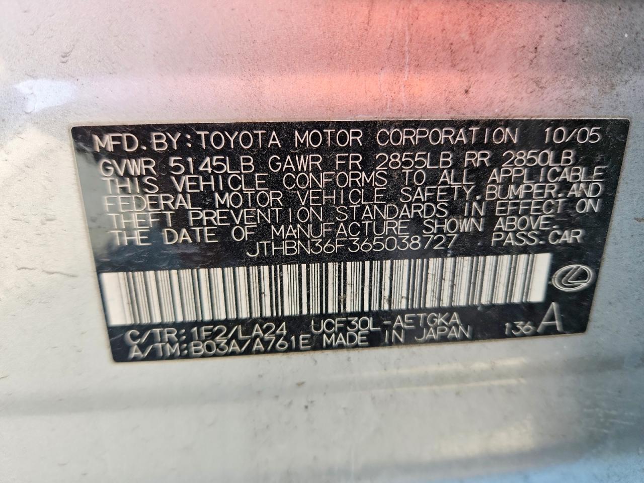 2006 LEXUS Ls 430