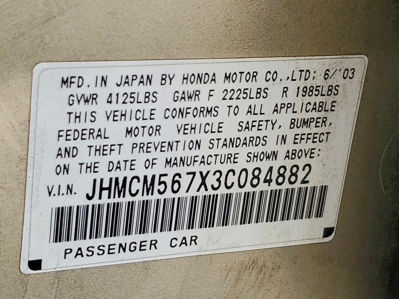 2003 HONDA ACCORD