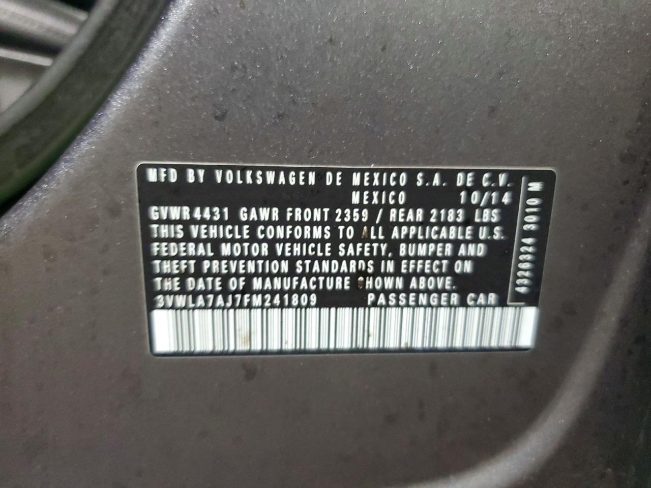 2015 VOLKSWAGEN JETTA