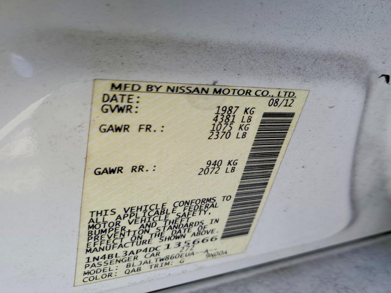 2013 NISSAN ALTIMA