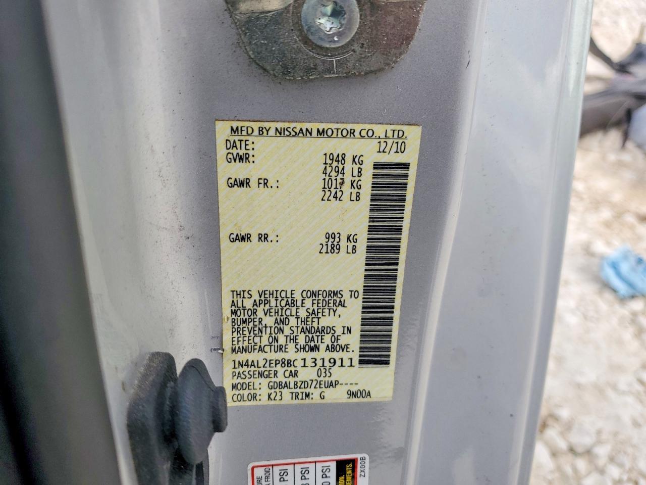 2011 NISSAN ALTIMA