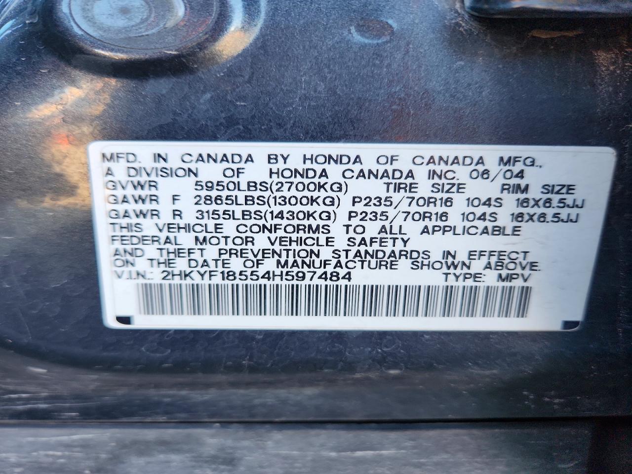 2004 HONDA PILOT