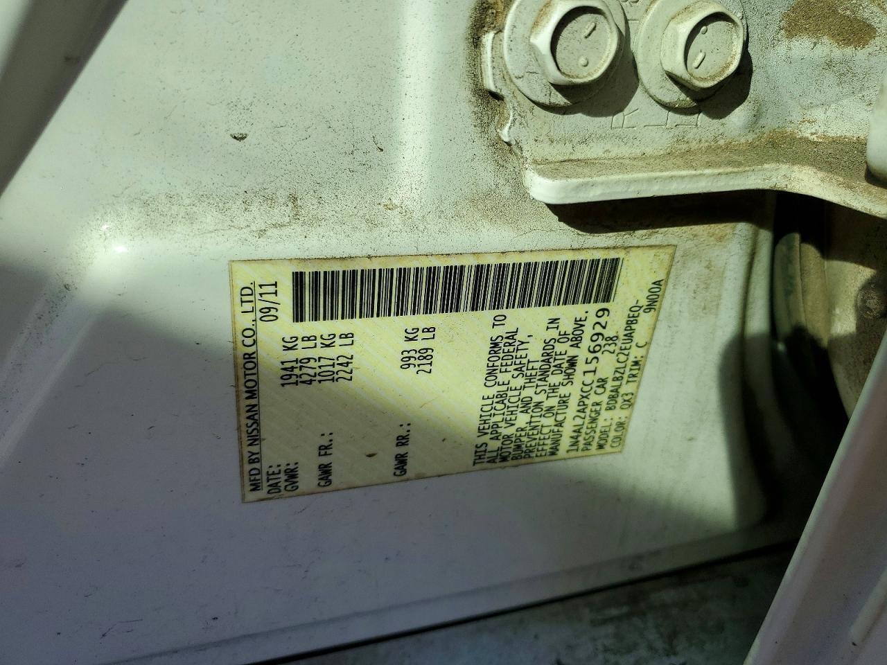 2012 NISSAN ALTIMA