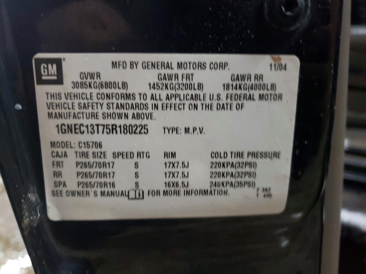 2005 CHEVROLET Tahoe