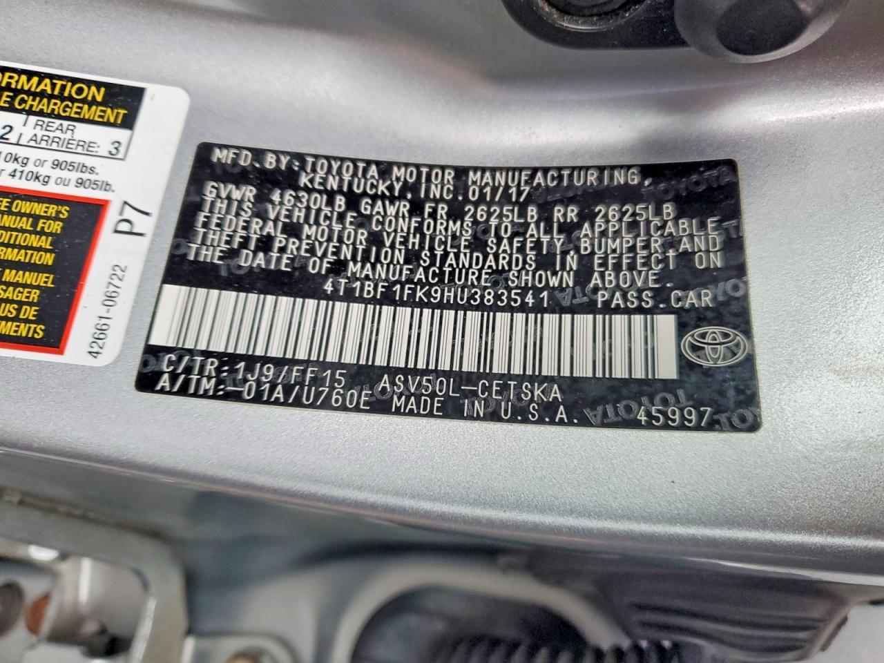2017 TOYOTA CAMRY