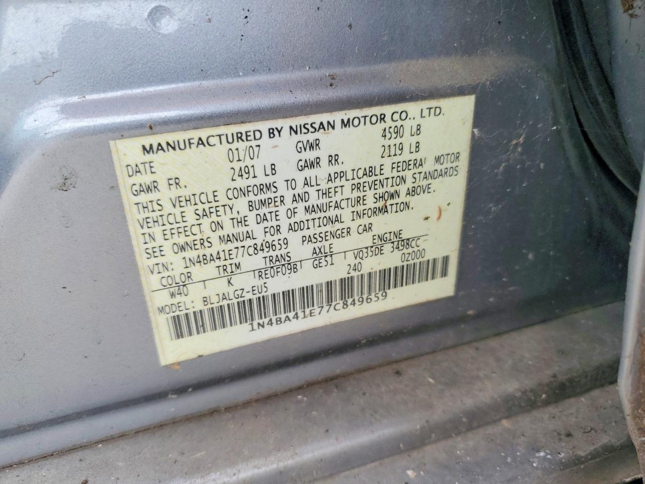 2007 NISSAN Maxima