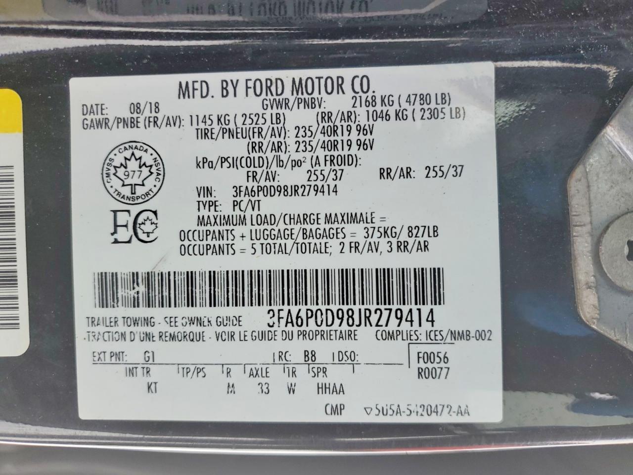 2018 FORD FUSION