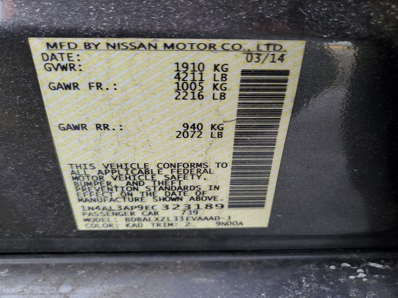 2014 NISSAN ALTIMA