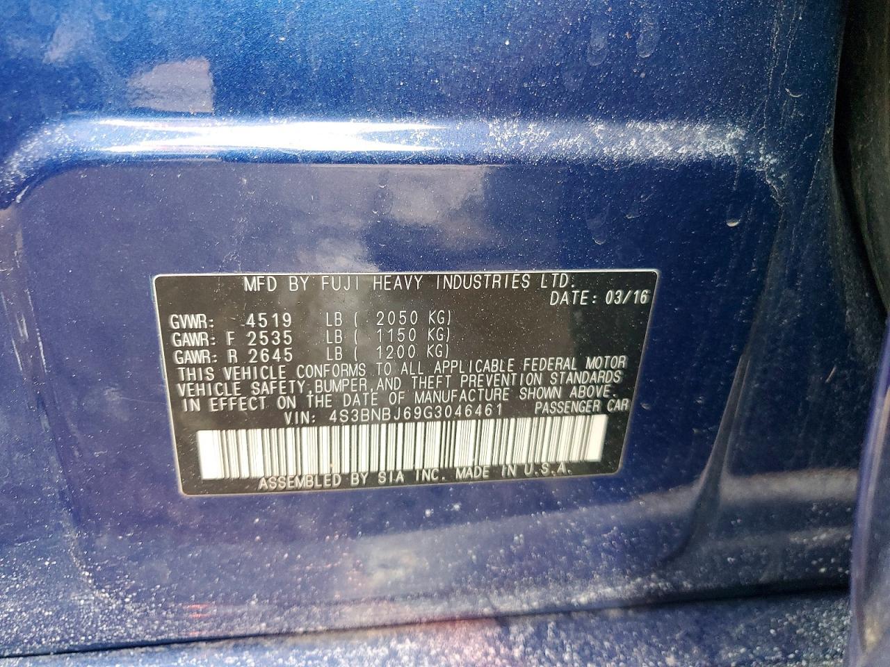 2016 SUBARU Legacy