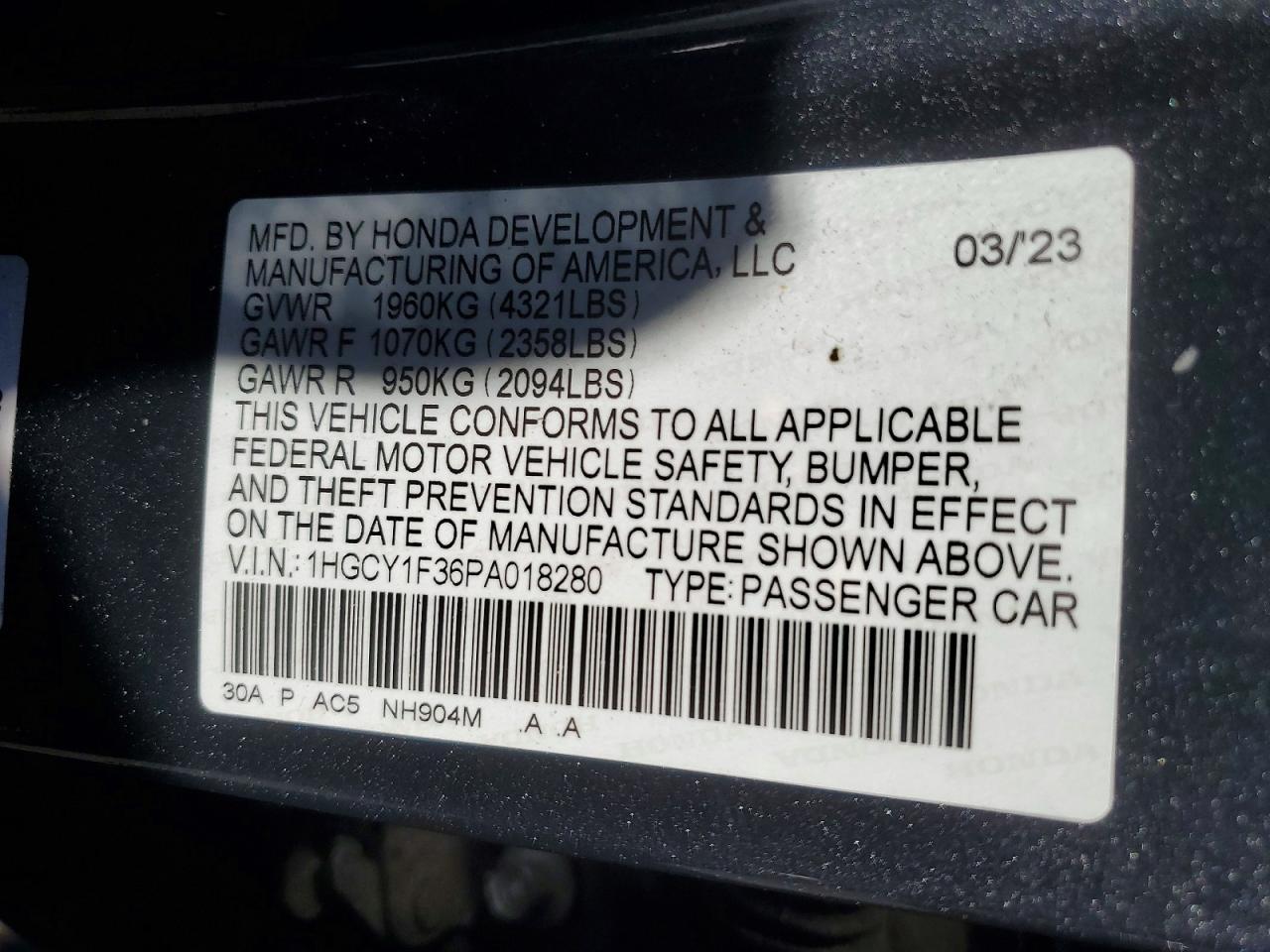 2023 HONDA ACCORD