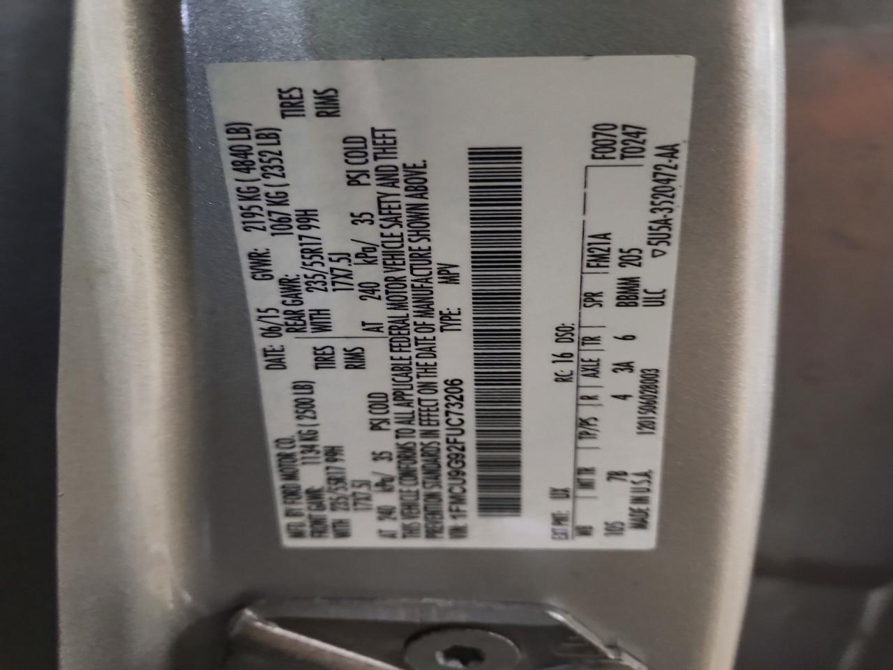 2015 FORD ESCAPE