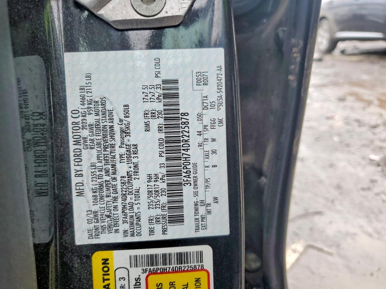 2013 FORD FUSION