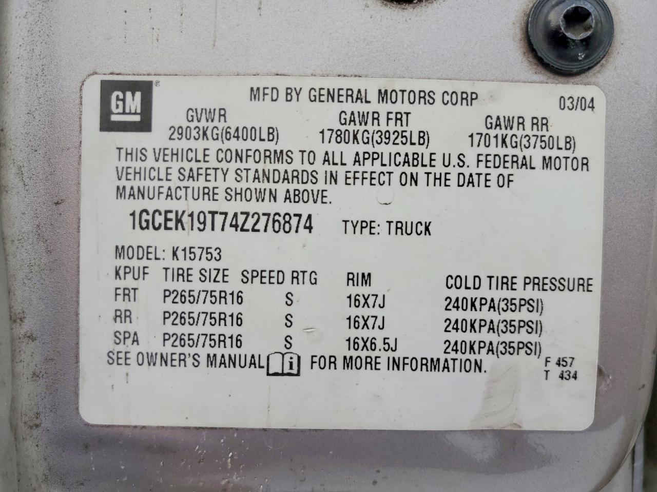 2004 CHEVROLET Silverado