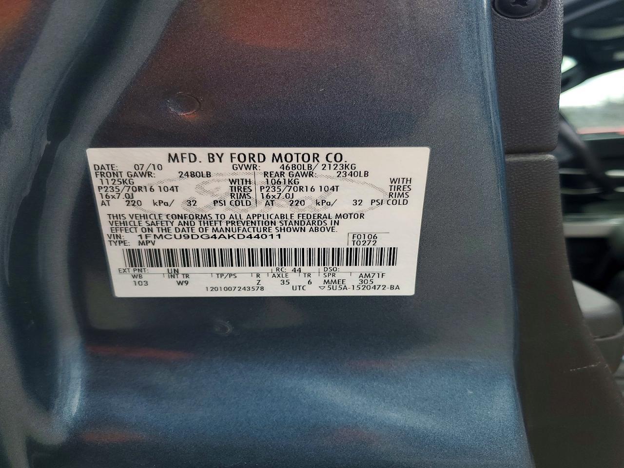 2010 FORD ESCAPE
