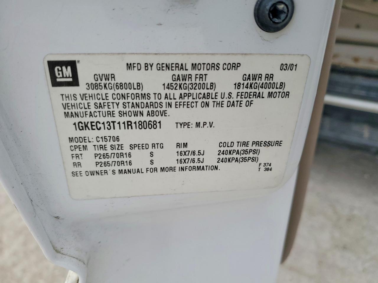 2001 GMC Yukon
