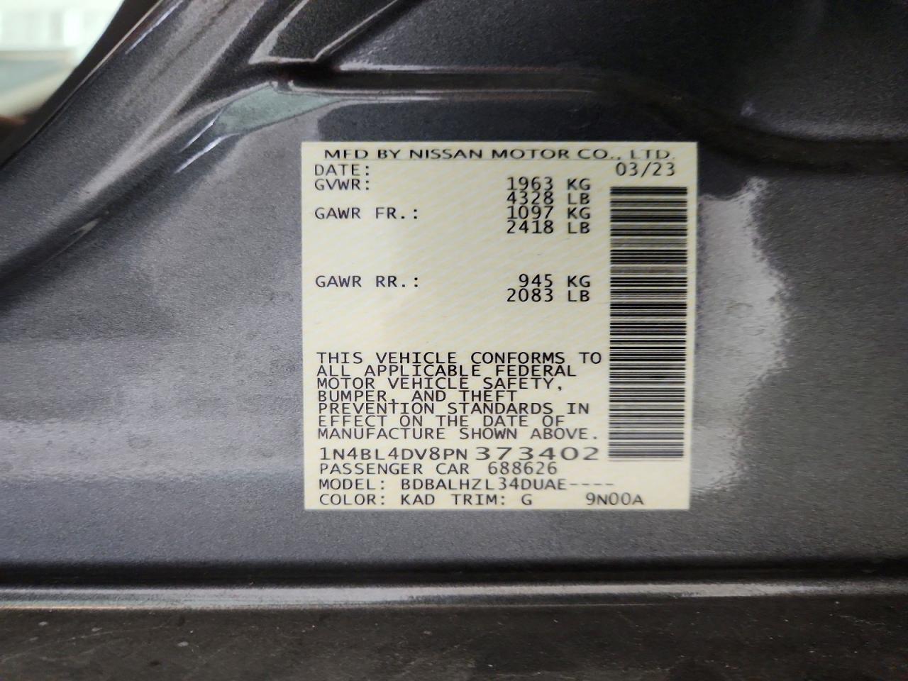 2023 NISSAN ALTIMA