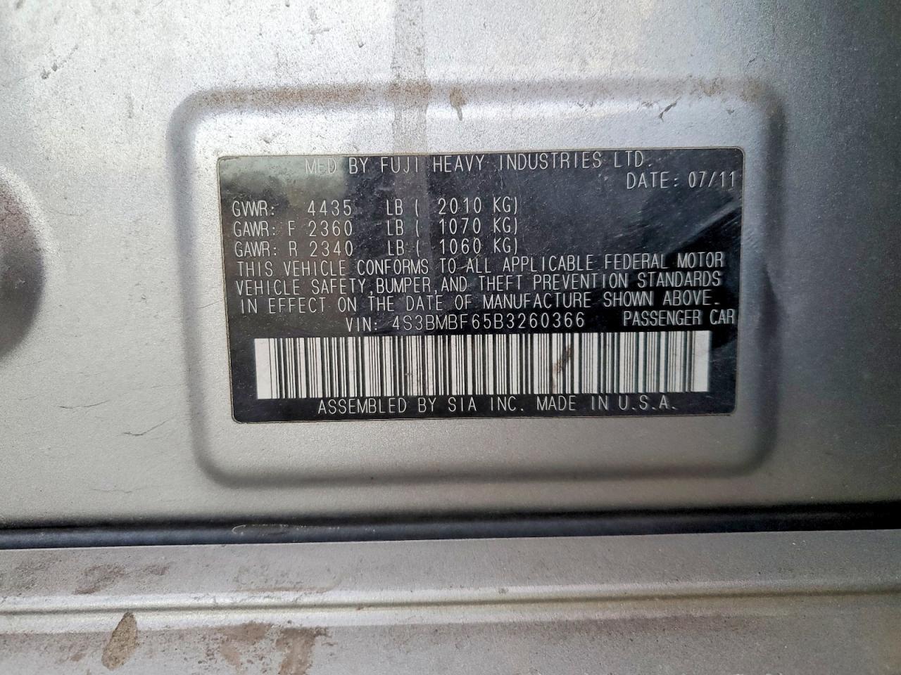 2011 SUBARU Legacy