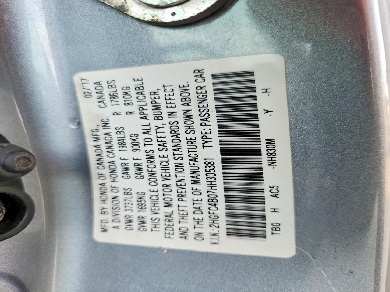 2017 HONDA CIVIC