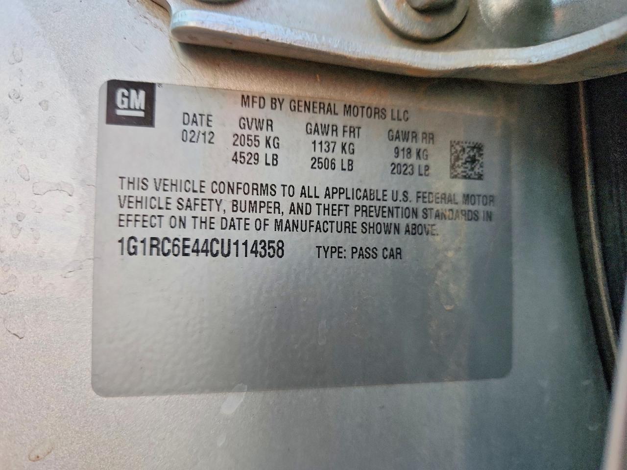 2012 CHEVROLET VOLT