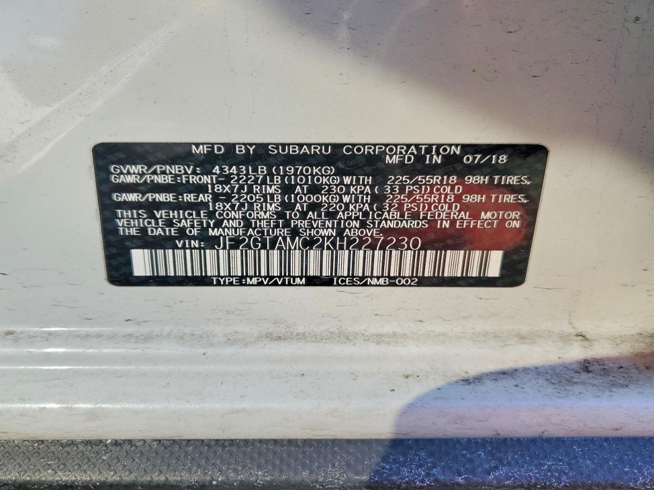 2019 SUBARU Crosstrek
