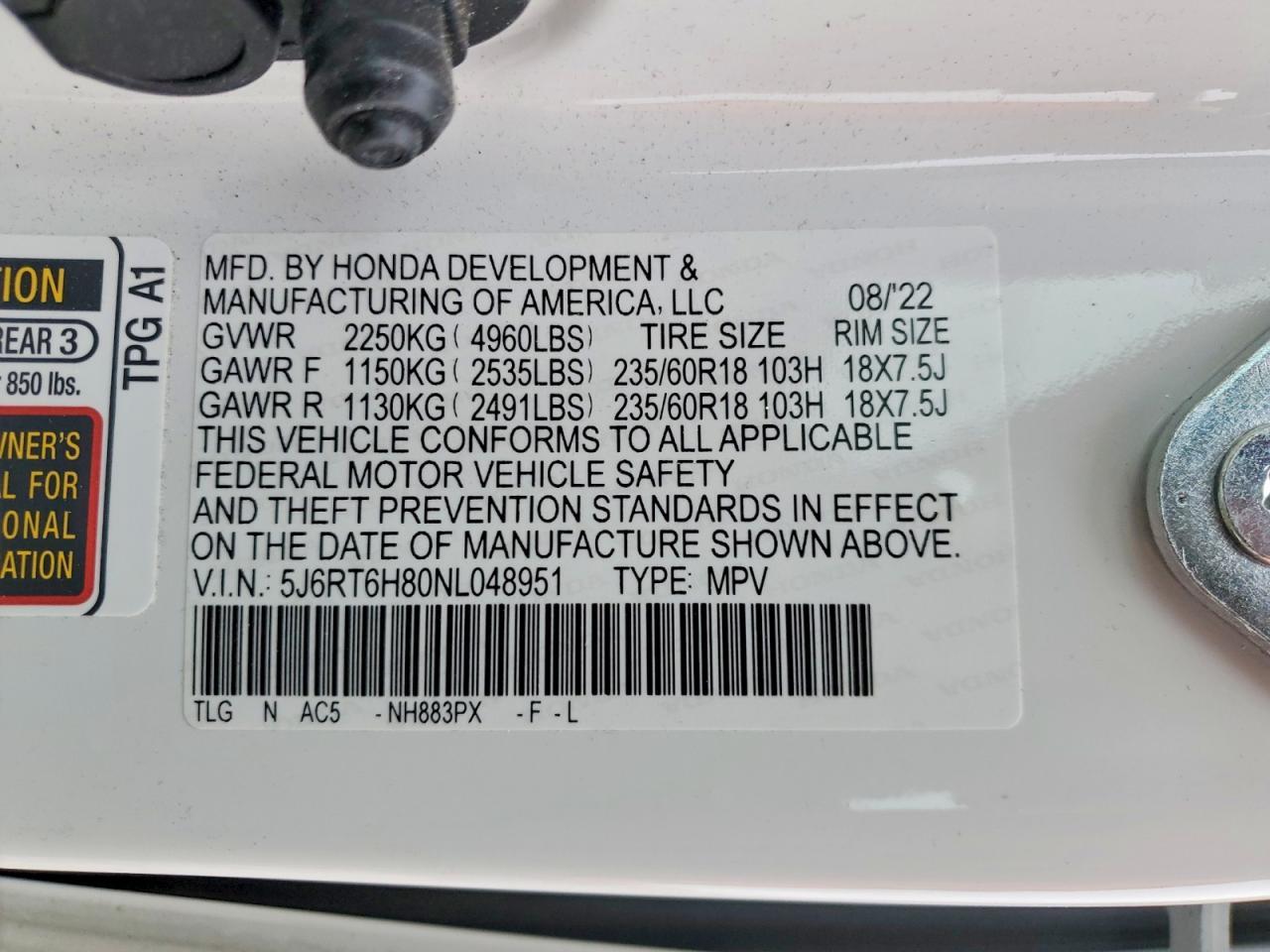 2022 HONDA CR-V