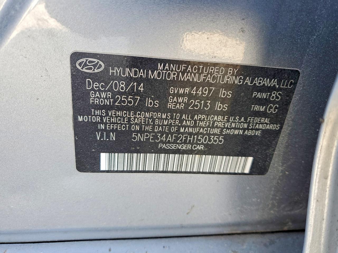 2015 HYUNDAI SONATA