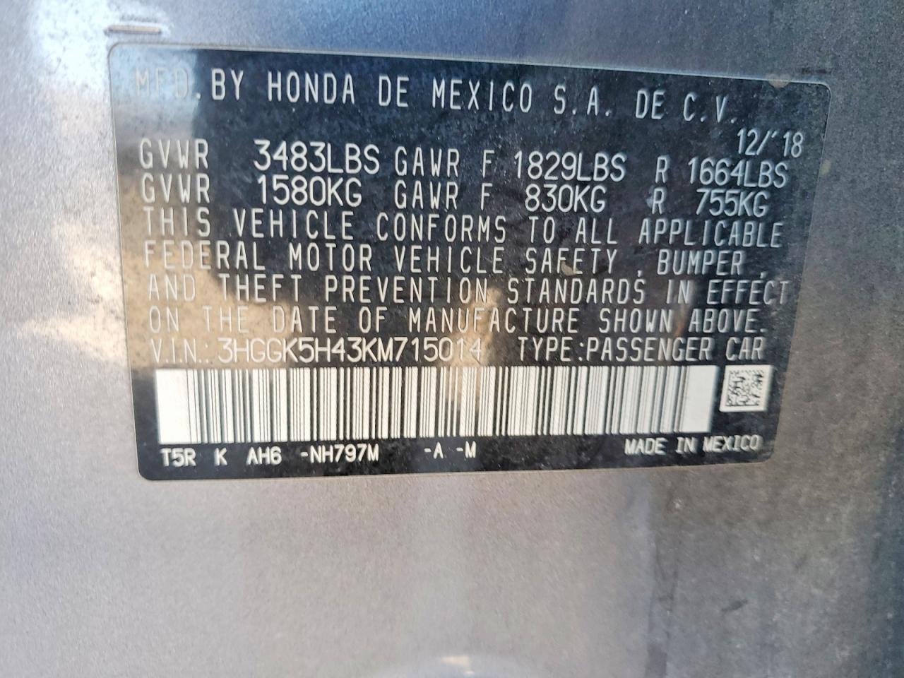 2019 HONDA FIT