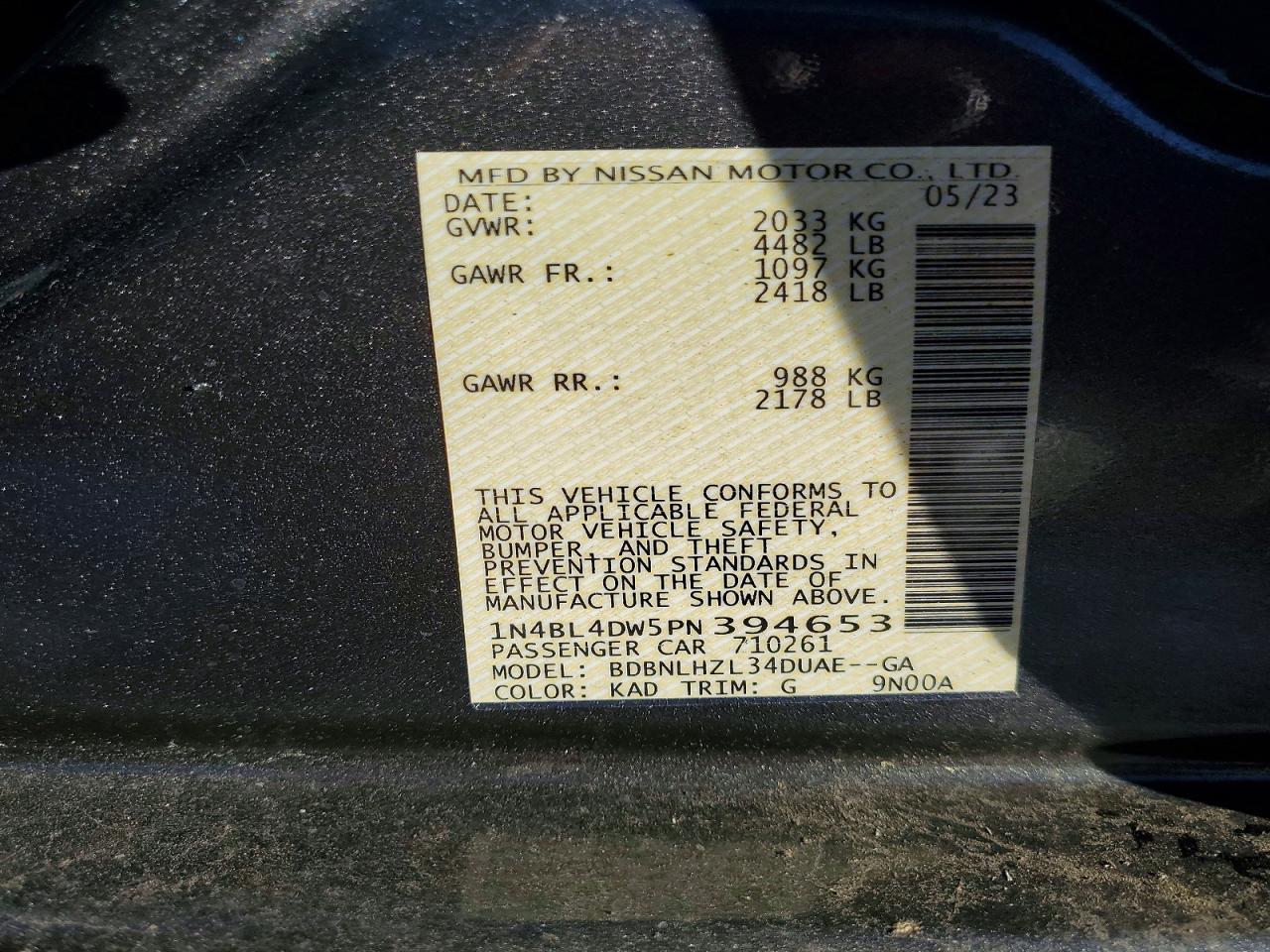 2023 NISSAN ALTIMA