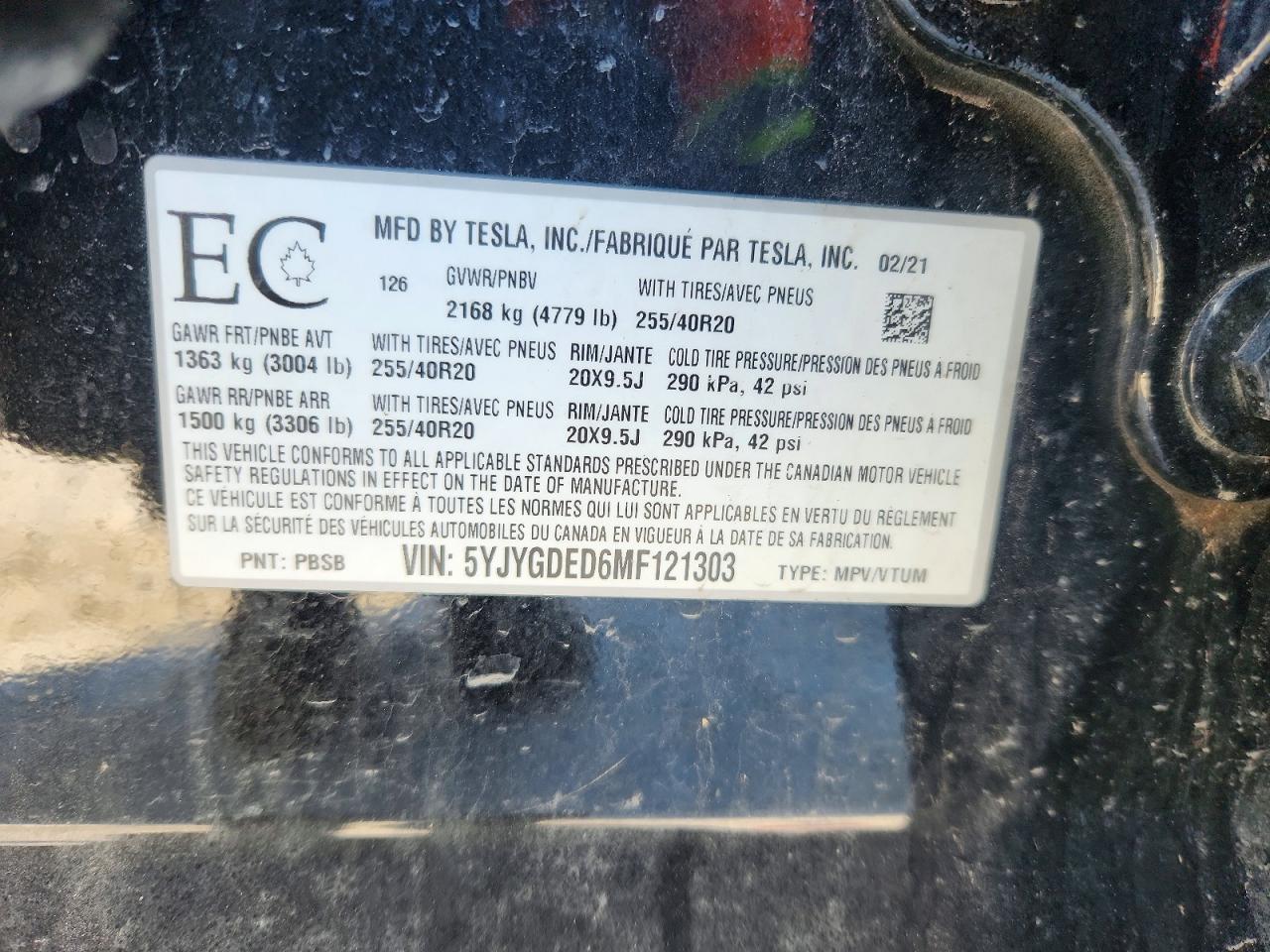 2021 TESLA MODEL Y