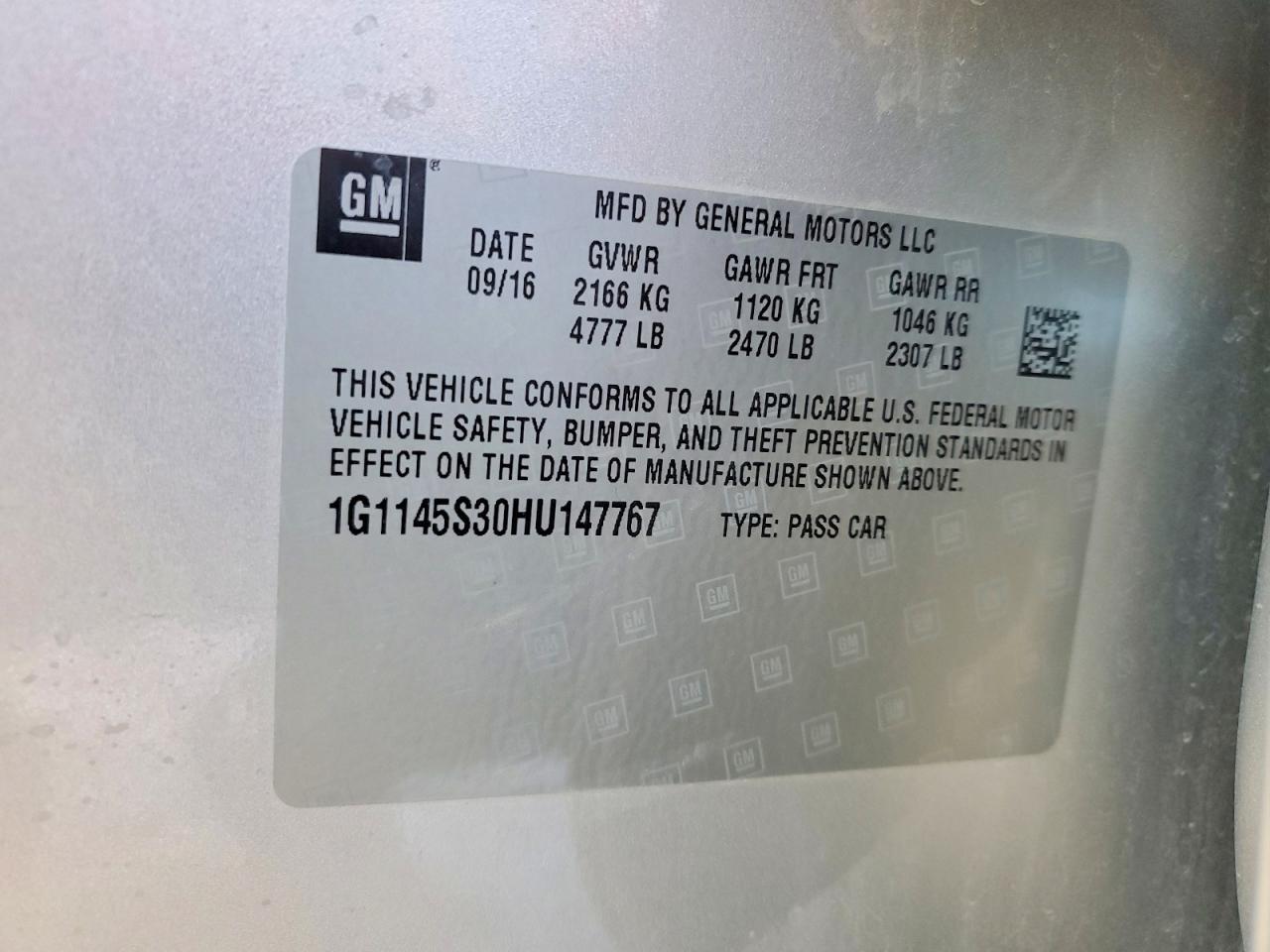 2017 CHEVROLET IMPALA