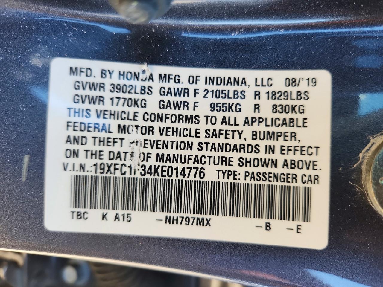 2019 HONDA CIVIC