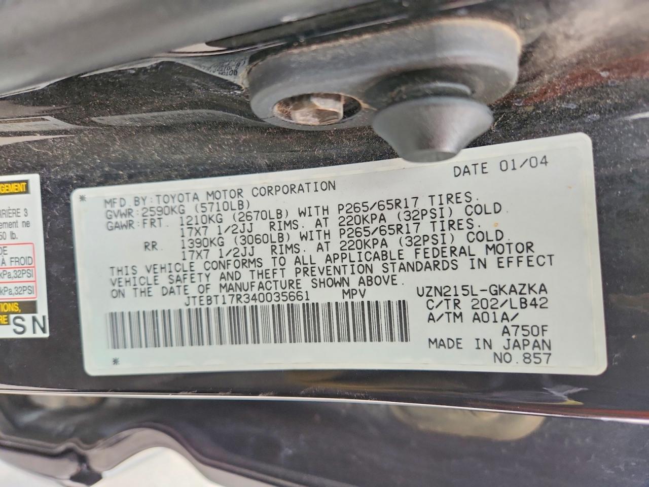 2004 TOYOTA 4Runner