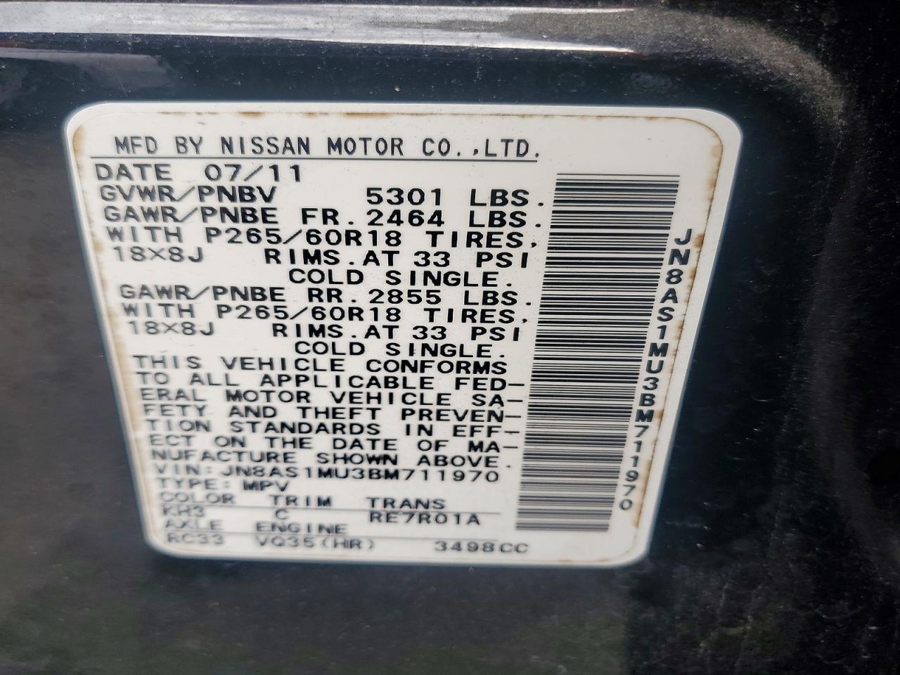 2011 INFINITI FX35