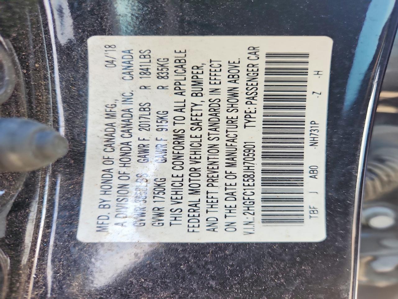 2018 HONDA CIVIC