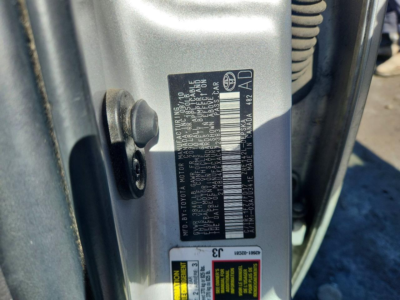 2010 TOYOTA COROLLA