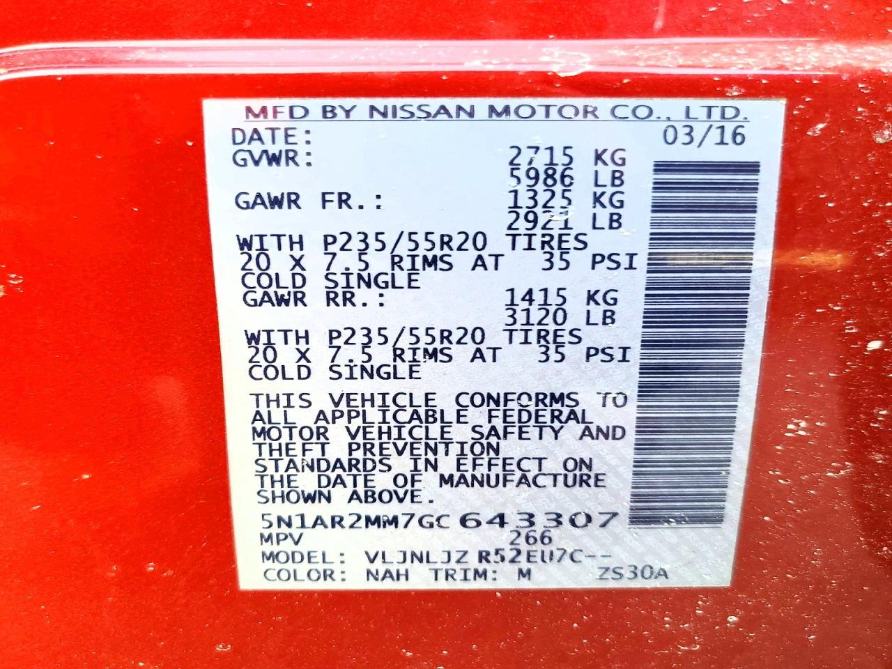 2016 NISSAN PATHFINDER
