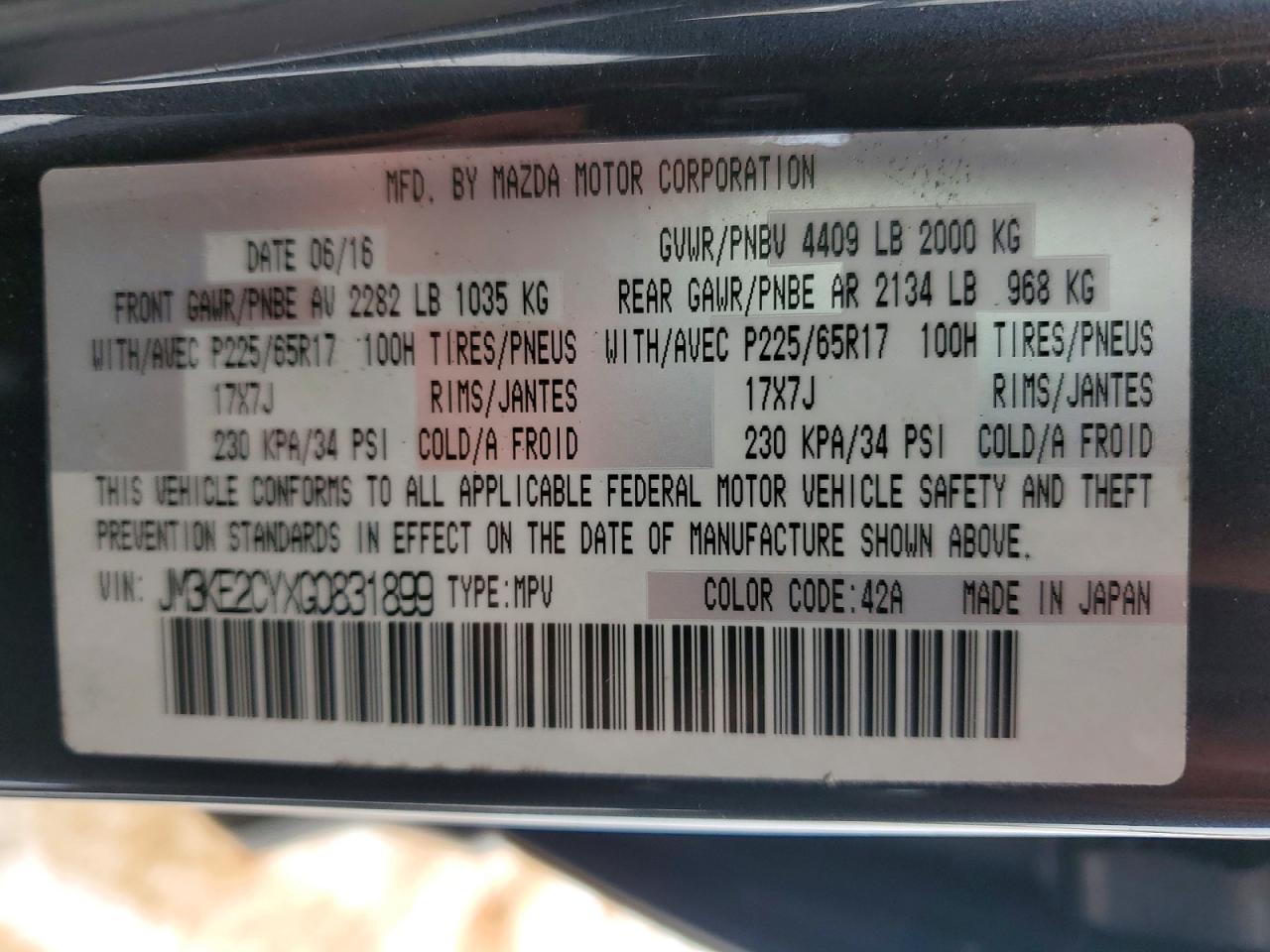 2016 MAZDA CX-5