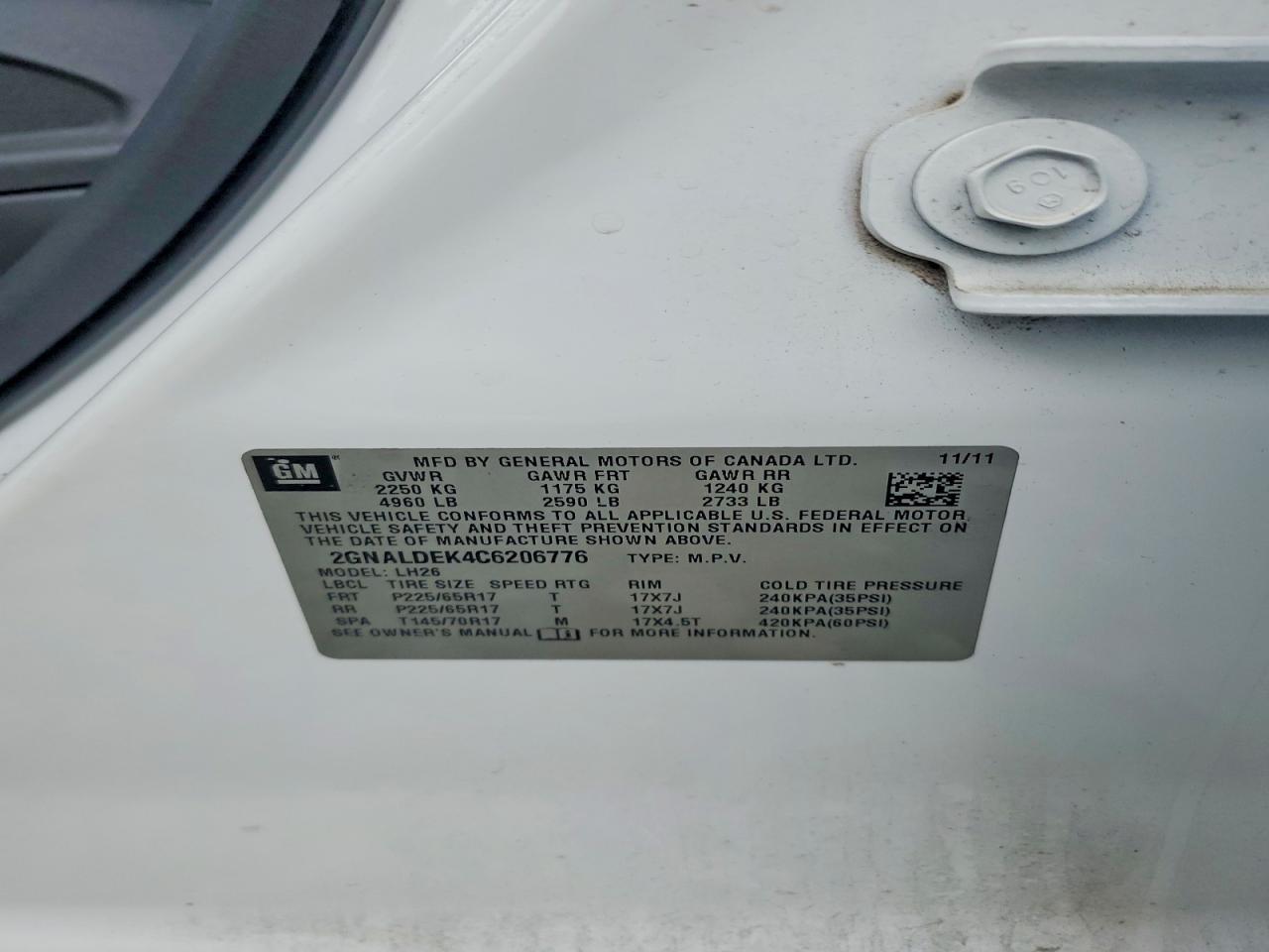 2012 CHEVROLET EQUINOX