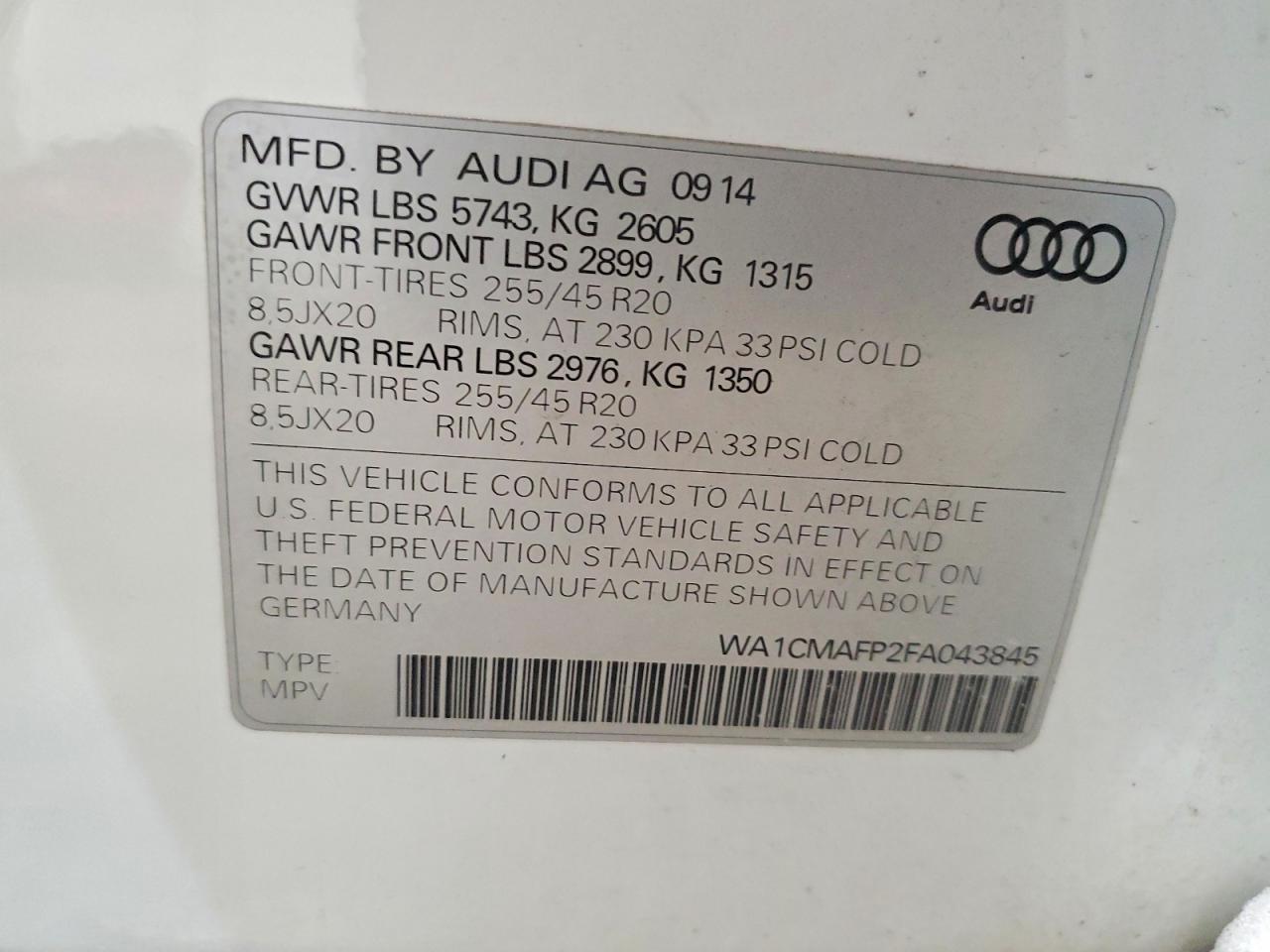 2015 AUDI Q5