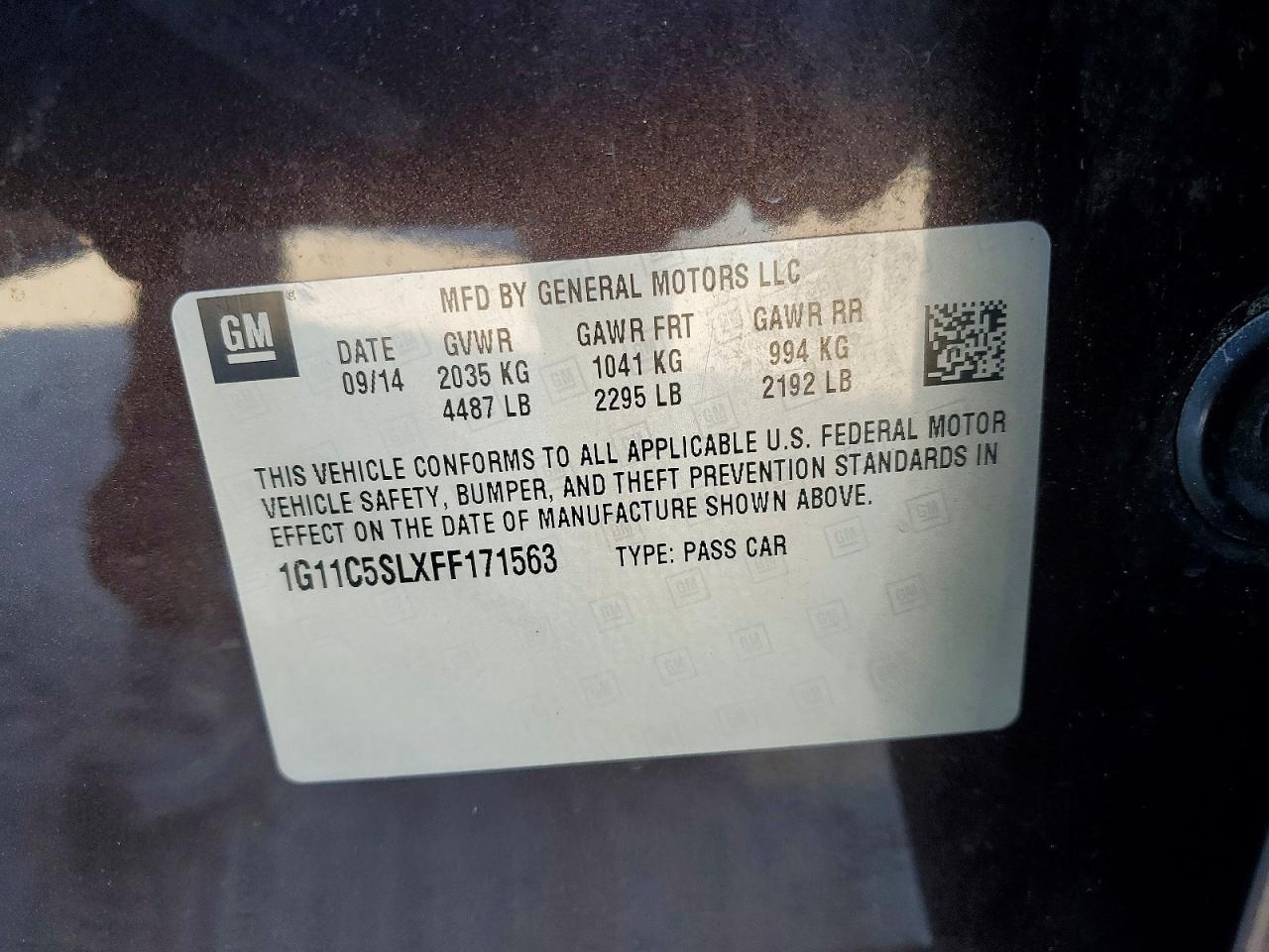 2015 CHEVROLET MALIBU