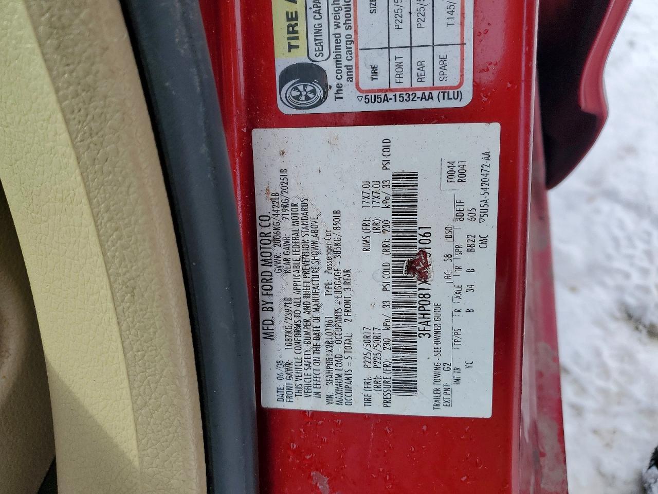 2009 FORD FUSION