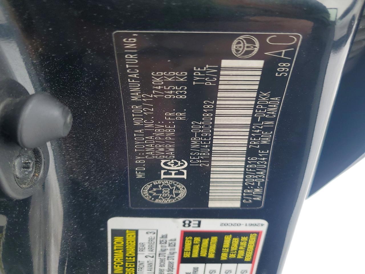2013 TOYOTA COROLLA