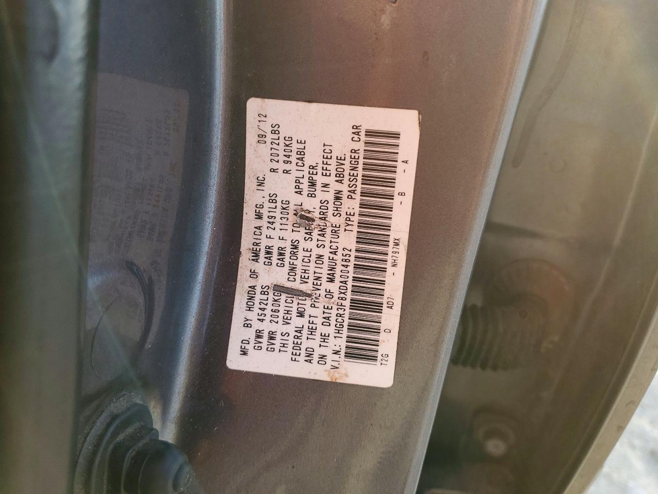 2013 HONDA ACCORD