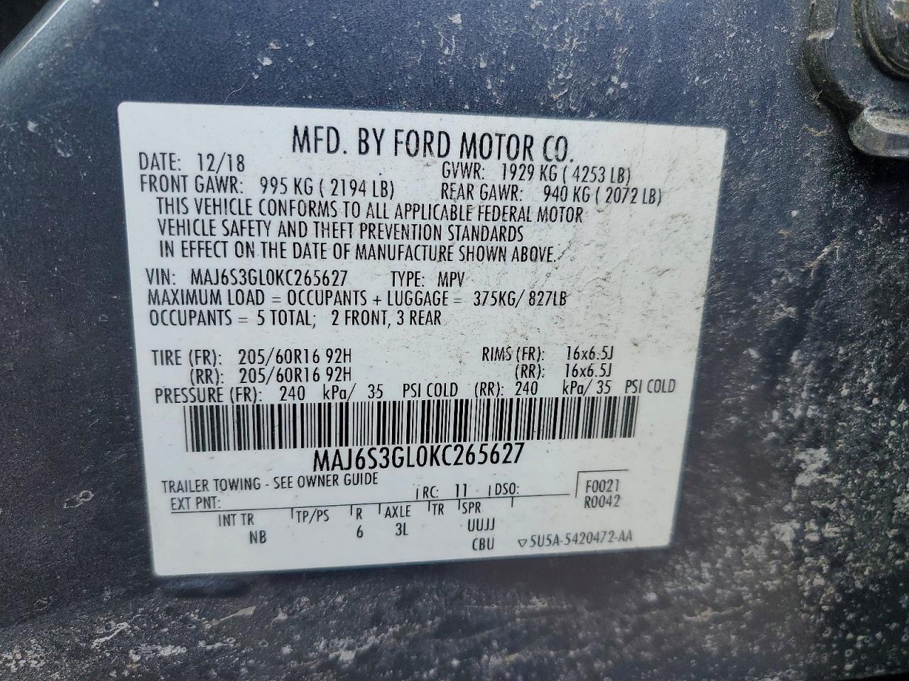 2019 FORD EcoSport
