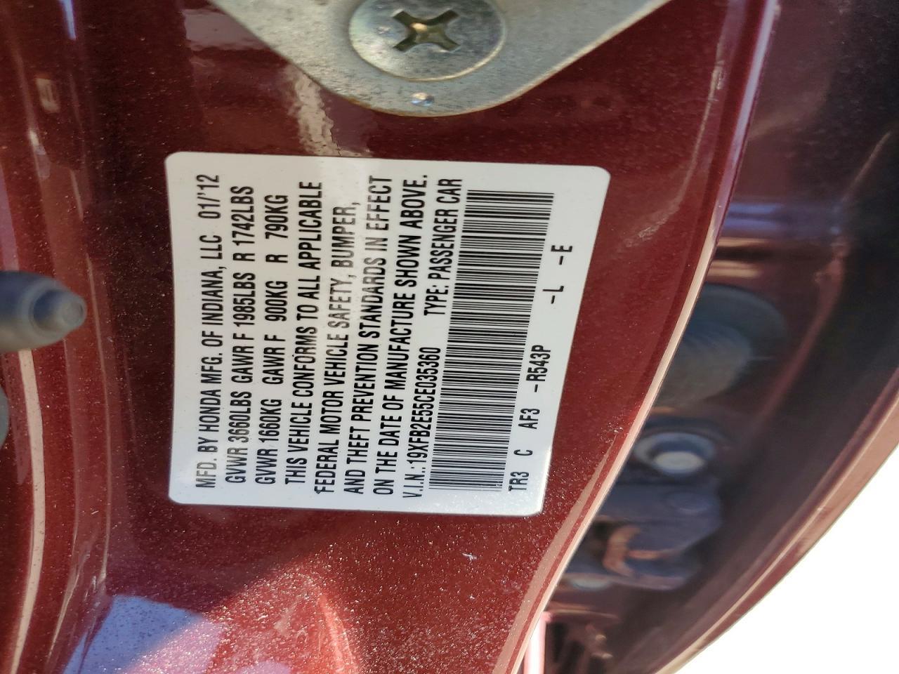 2012 HONDA CIVIC