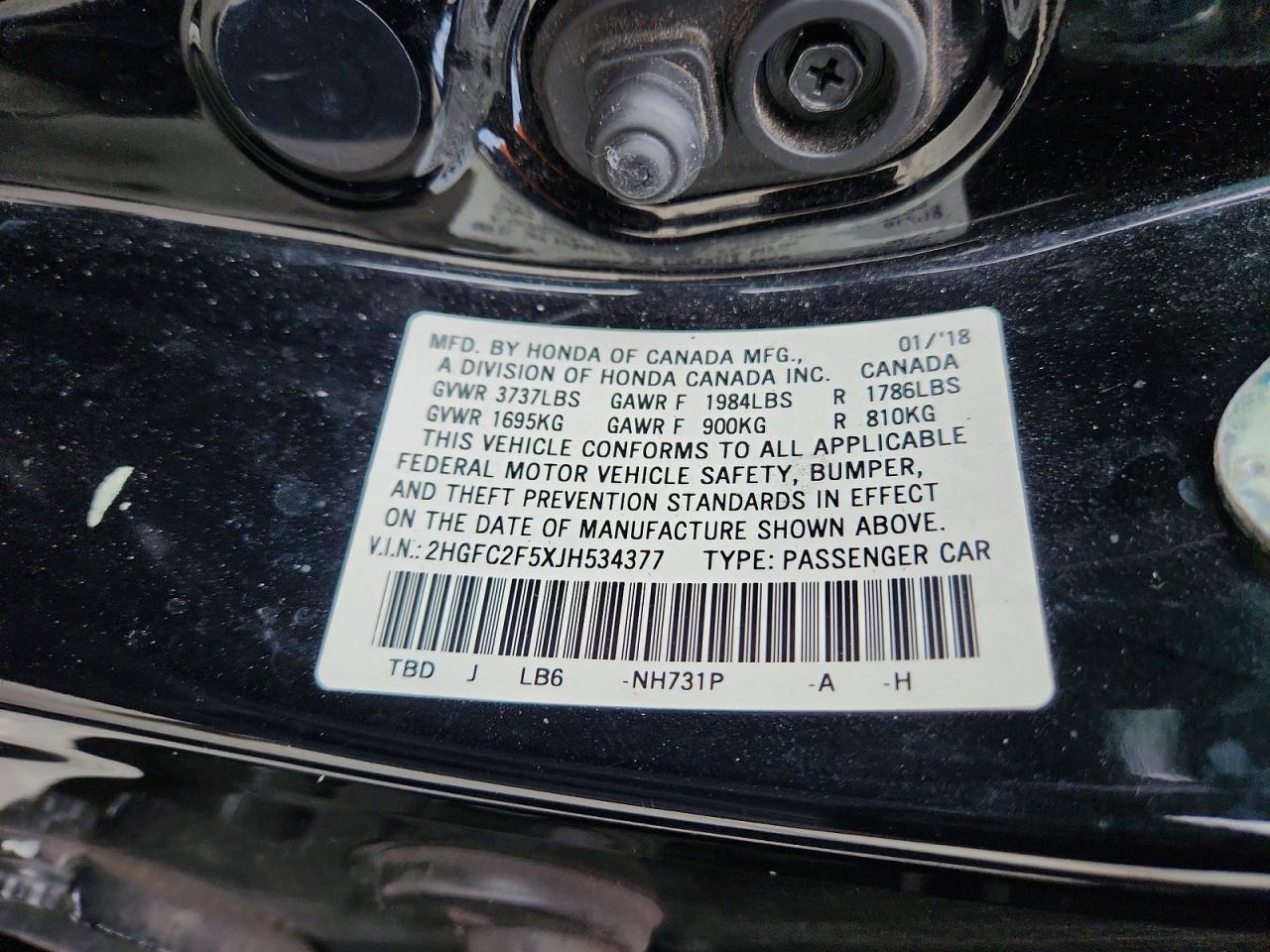 2018 HONDA CIVIC