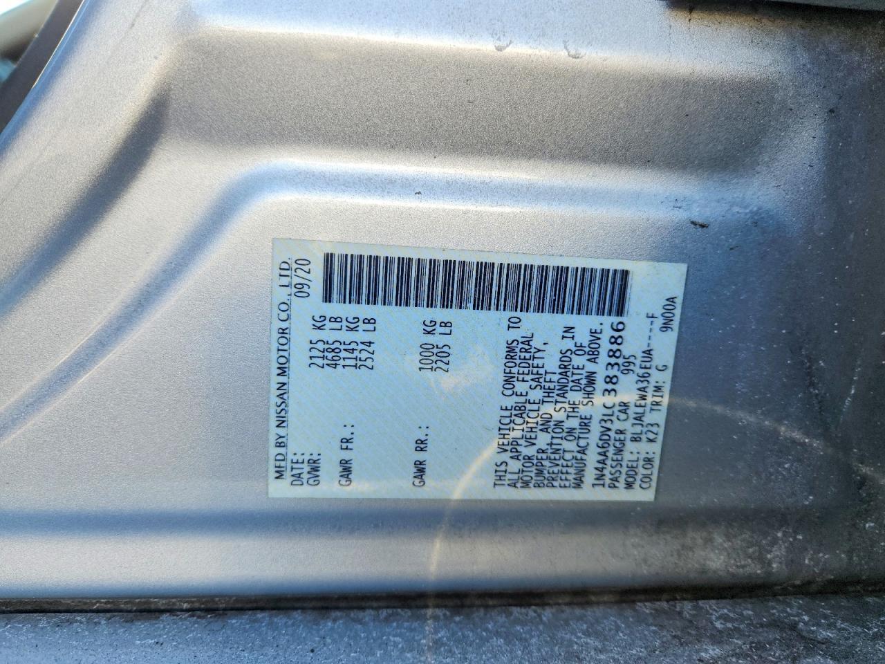 2020 NISSAN Maxima