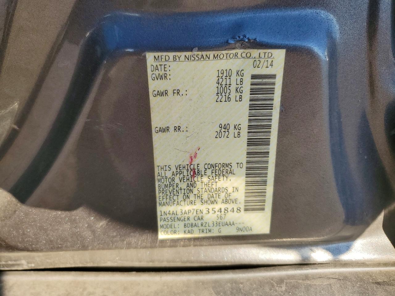 2014 NISSAN ALTIMA